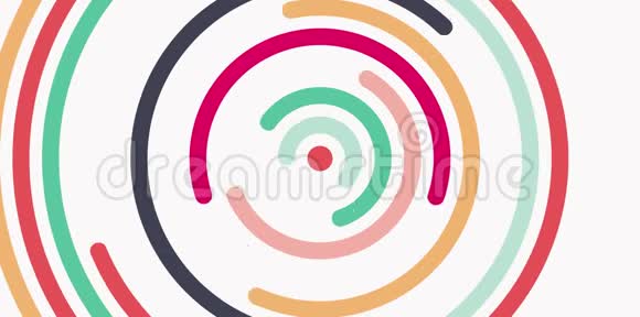 预加载器的动画片段在白色背景上签署彩色圆圈条纹视频的预览图