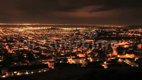 双子峰之夜旧金山城市剪辑2视频的预览图