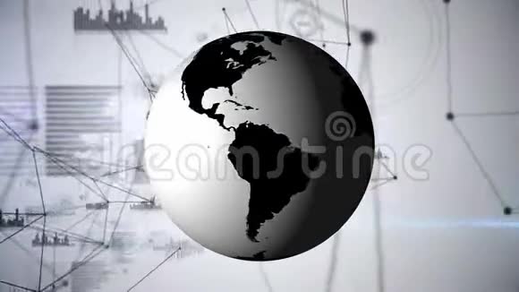 世界地球和区块链网络的数字组合视频的预览图