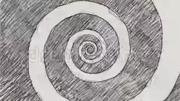 铅笔画法中的螺旋隧道草图视频的预览图