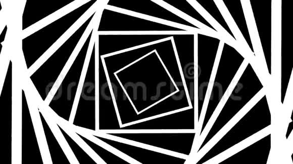 抽象催眠幻象旋转方块隧道黑白面具可循环视频的预览图
