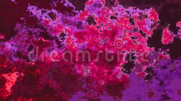 彩色彩色彩色彩色背景无缝环视频水彩花斑效果彩色紫紫勃艮第红软糖热粉红色视频的预览图