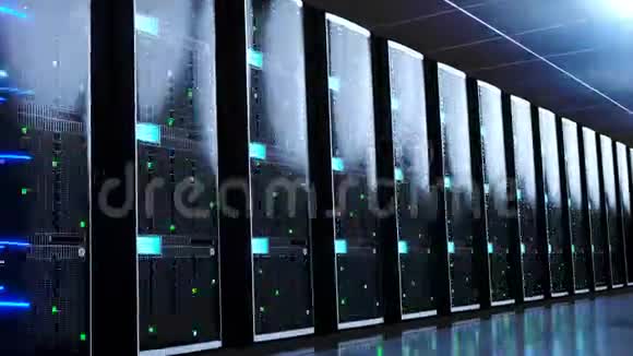 3D4K服务器数据中心存储托管快速互联网概念视频的预览图