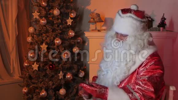 圣诞老人用平板电脑上网视频的预览图
