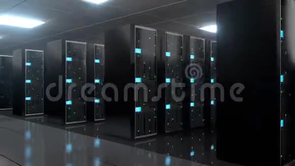3D4K服务器机房数据中心存储托管概念视频的预览图