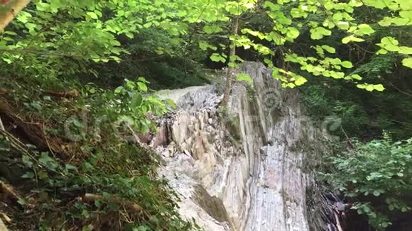 山岩峭壁树木自然美景慢景视频视频的预览图