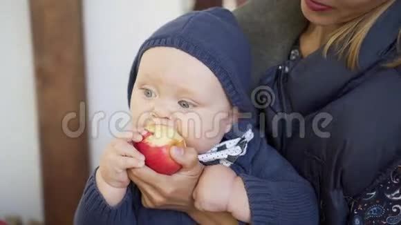 宝宝在妈妈手里吃苹果视频的预览图
