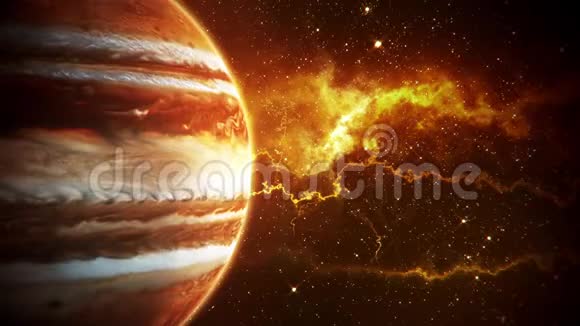 太阳系行星木星空间环境循环运动背景视频的预览图