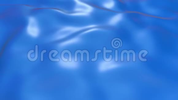波状蓝布表面的4K三维动画形成涟漪如在流体表面或褶皱如在组织蓝色视频的预览图