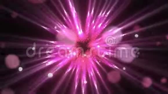 旋转的粉红色刺和光点视频的预览图