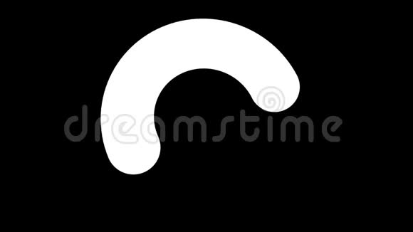 白色半环在黑色背景上旋转的动画视频的预览图