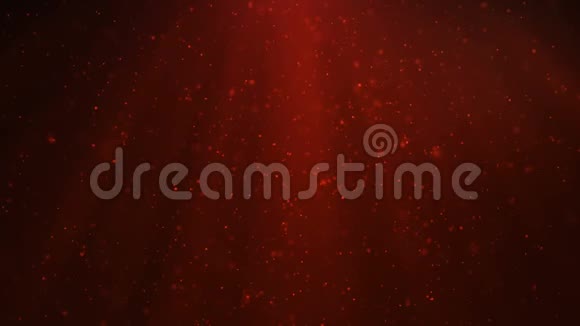 闪光闪闪发光红色粒子的抽象运动背景美丽的红色浮尘粒子闪耀光芒视频的预览图