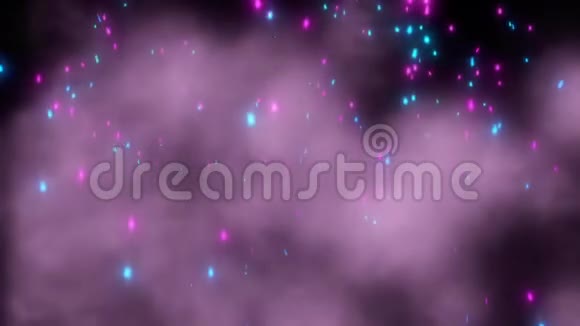 发光的蓝紫色火花烟圈运动背景视频的预览图