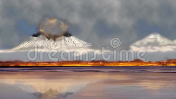 火山自然火山口视频的预览图