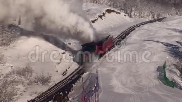 冬景新罕布什尔州老火车视频的预览图