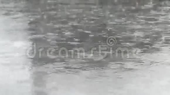 有声音的混凝土受热带大雨影响视频的预览图