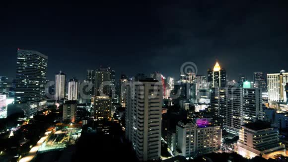 曼谷商业区夜间时间流逝视频的预览图