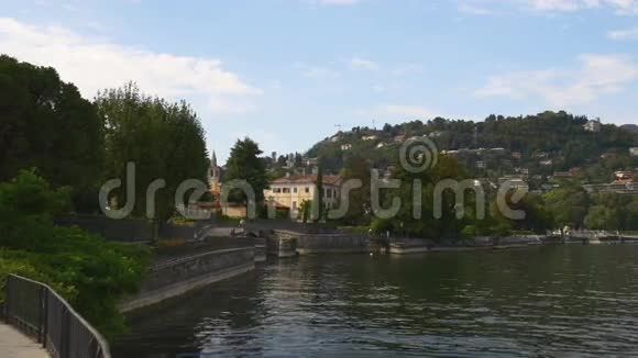 夏日著名康莫湖别墅湾全景4k意大利视频的预览图