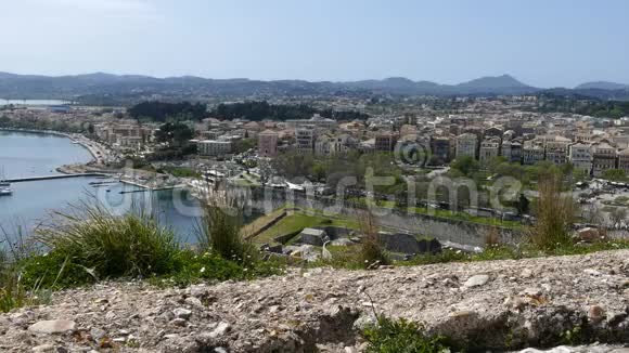 古科尔福镇城市景观希腊从老堡到Kerkyra镇视频的预览图
