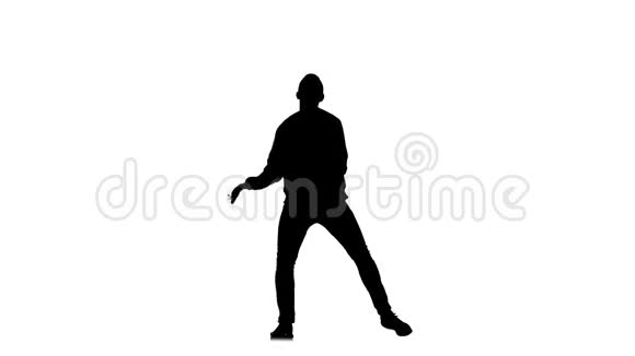 舞者男子移动和跳舞街头爵士乐的白色视频的预览图