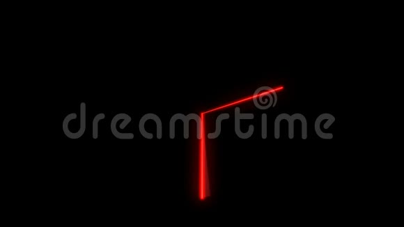明亮的红色激光束在黑色工作室中移动视频的预览图