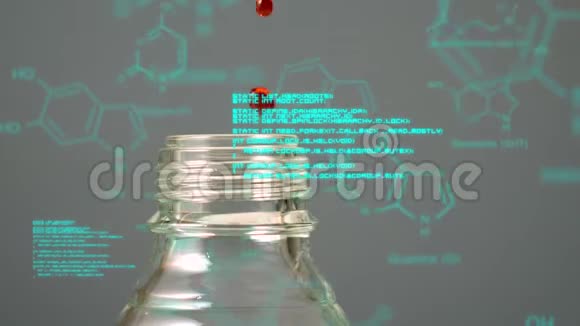 液体倒入瓶中有数据和化合物的结构公式视频的预览图