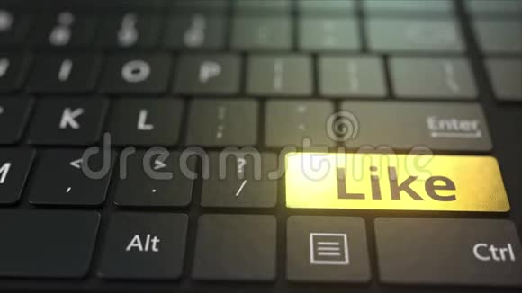 黑色电脑键盘和金色像键概念三维动画视频的预览图