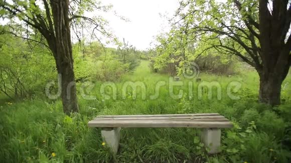 废弃公园里的空凳子视频的预览图