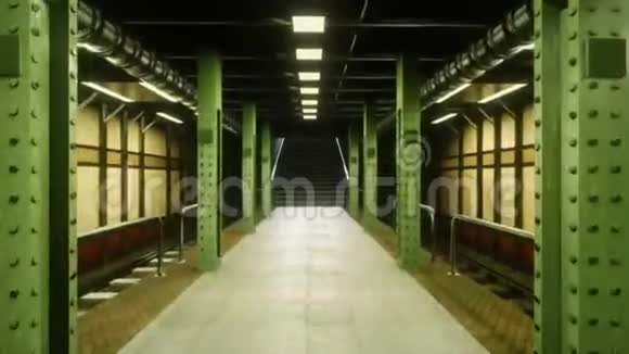 一架穿越神秘废弃地铁的摄像机后启示录地铁和启示录地铁视频的预览图