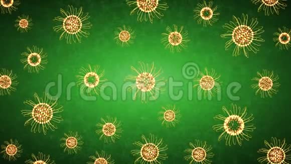 金色的花朵漂浮在绿色上视频的预览图