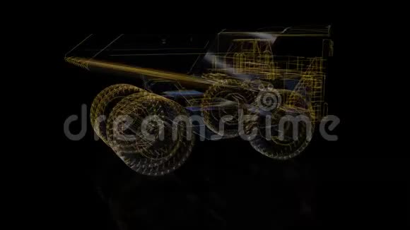 大卡车卡车的流线形成无缝回路4k动画大卡车虚拟模型数字技术视频的预览图