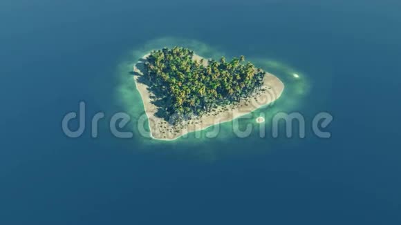 心形天堂岛在海洋视频的预览图