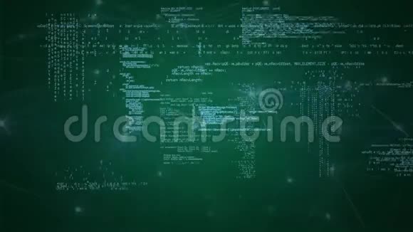 在屏幕上移动白色数据和绿色背景图视频的预览图
