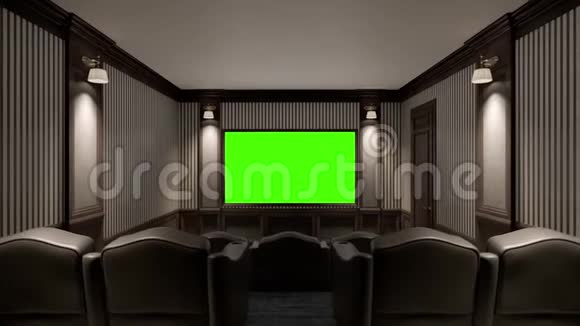家庭影院内部的3D绘制视频的预览图