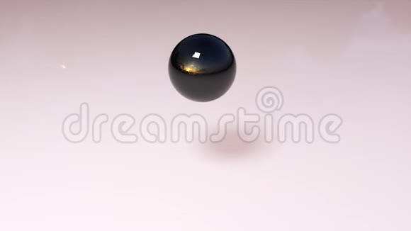 3D渲染现代背景计算机产生的玻璃黑球掉落和破坏成碎片视频的预览图