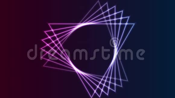 蓝紫色复古霓虹灯激光三角形抽象背景视频的预览图