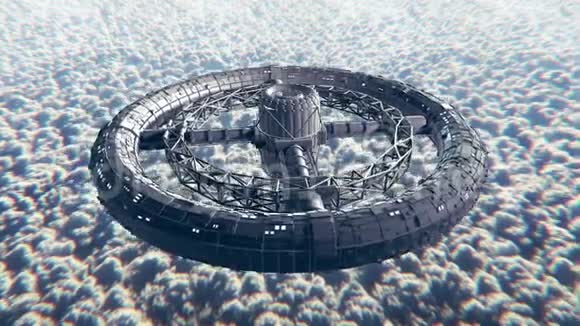 云中的科幻飞机视频的预览图