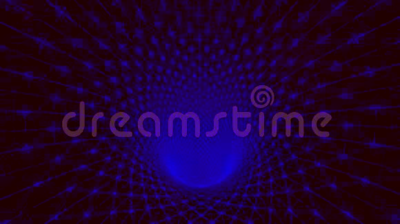 抽象网络隧道网格4K蓝黑无缝环视频的预览图