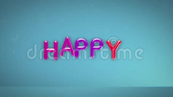 气球飘起来的动画拼写新年快乐视频的预览图