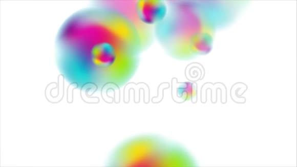 彩色全息三维模糊球体运动动画背景视频的预览图