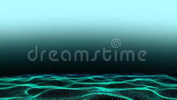 淡蓝色背景上的绿色波浪视频的预览图