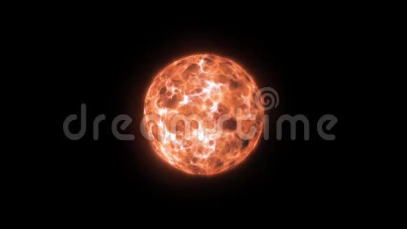 大型燃烧太阳火球元素太空中燃烧的太阳行星三维动画视频的预览图