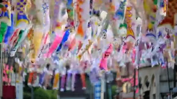鲤鱼流光或Koinobori在川口日本视频的预览图