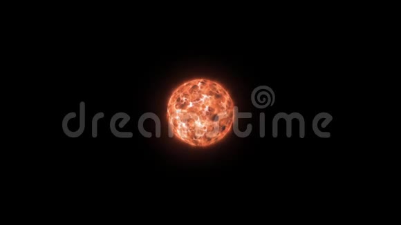 大型燃烧太阳火球元素太空中燃烧的太阳行星三维动画视频的预览图