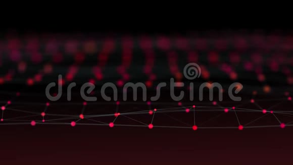 LED灯元素连接在红色粉红色花环视频的预览图