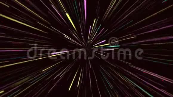 抽象宇宙背景发光的霓虹灯和线条在运动视频的预览图
