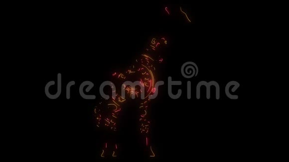 美丽的成年长颈鹿激光动画视频的预览图
