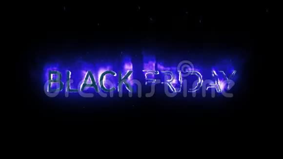 黑色星期五的文字出现在紫色的火焰中视频的预览图