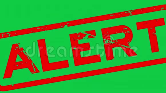 绿色背景的红色警报方形橡胶邮票视频的预览图