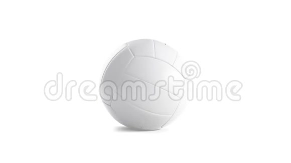 空白白色排球球模拟孤立循环旋转视频的预览图